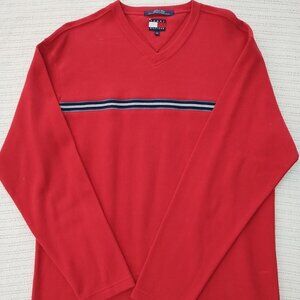 Vintage Tommy Hilfiger Men's Sweater - RED - LG (VGC)